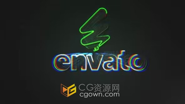 AE模板-多彩灯光LOGO轮廓快速叠加汇聚闪亮企业标志动画