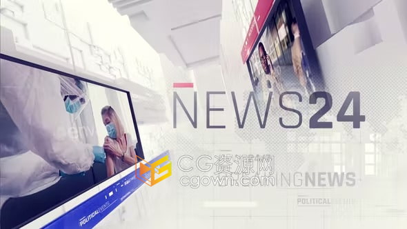 AE模板-广播电视频道突发新闻开场白Breaking News Opener