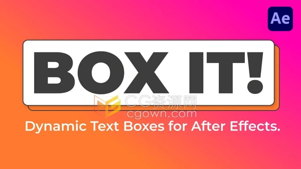 AE脚本Box It! v1.0自适应背景栏边框文字标题动画