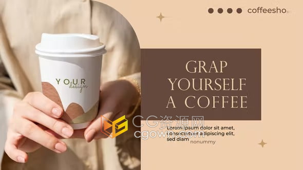AE模板-咖啡店饮料奶茶餐厅食品介绍视频广告小型企业商店创意宣传片
