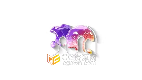 AE模板-简单标志绘制多彩气泡飞溅液体填充LOGO动画