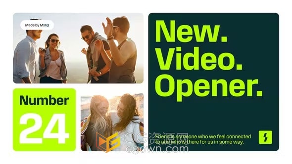 多帧视频屏幕展示温馨的活动开场白时尚视频企业宣传-AE模板