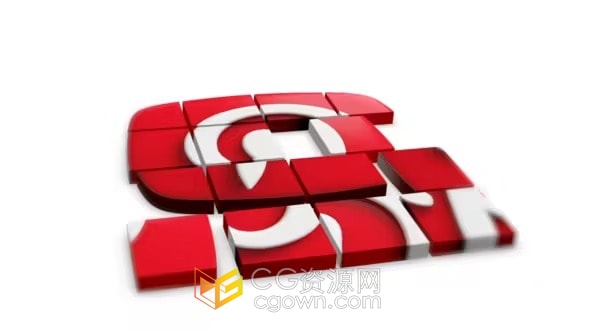 独特滑动拼图动画LOGO马赛克徽标揭晓-AE模板