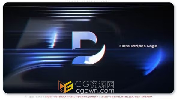 AE模板-体积描边和镜头眩光效果喇叭条纹剑光束动画LOGO片头