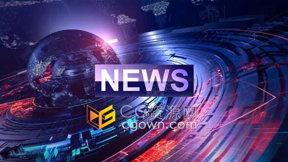 AE模板-电视频道广播设计新闻体育天气经济介绍开播视频片头