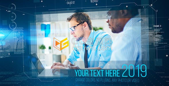 AE模板-现代科技感信息模块化结构展示数字公司企业宣传图文介绍展示