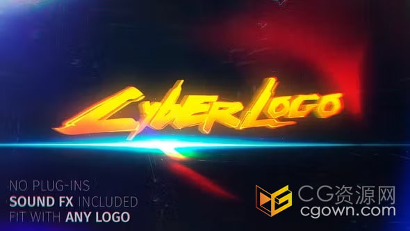 AE模板-失真动态和grunge邋遢效果电影风格故障标志片头片尾动画