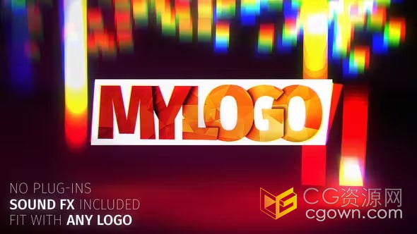 带音效3D畸变动态效果故障标志AE动画模板Epic 3D Glitch Logo