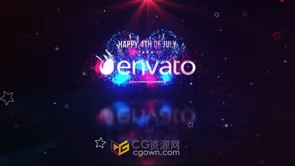 AE模板-闪烁星星元素炫彩烟花标志晚会活动片头片尾动画