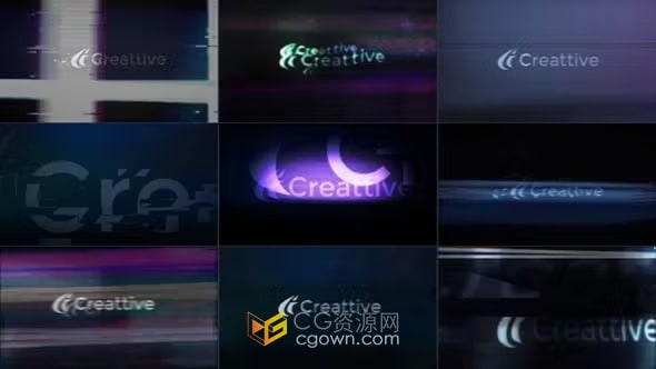 AE模板-游戏科技频道恐怖标题Glitch扭曲故障失真标志动画