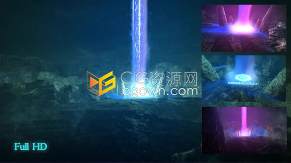 AE模板-魔法冲动波空间连接地面能量FX标志LOGO片头