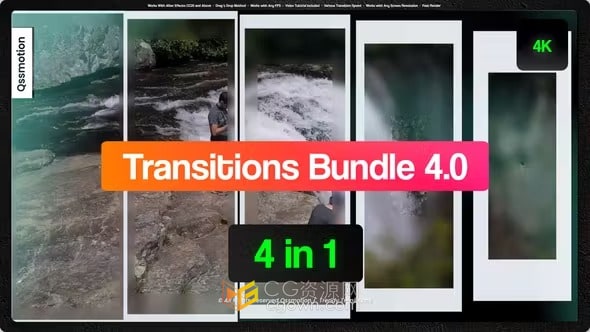 AE模板-64个方框缩放图形过渡Transitions Bundle 4.0