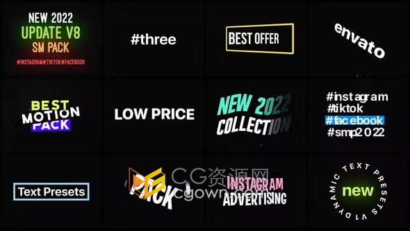 AE模板-动态文本动画预设Dynamic Text Animation Presets