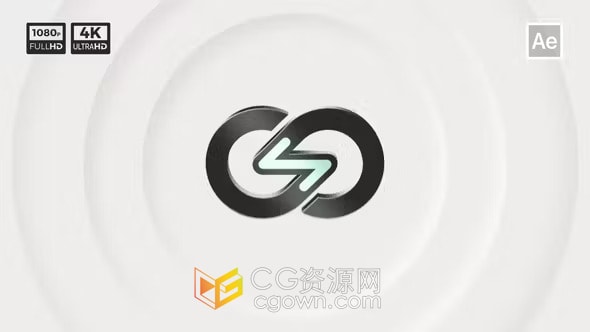 水波纹动画艺术光鲜简约企业品牌LOGO片头-AE模板