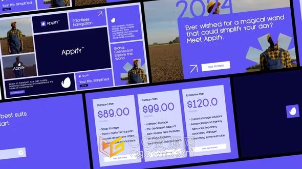 商业品牌企业网站用户界面推广现代独特的开场白-AE模板