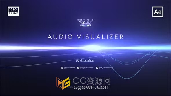 音频可视化工具音乐曲目音频波形播放器-AE模板