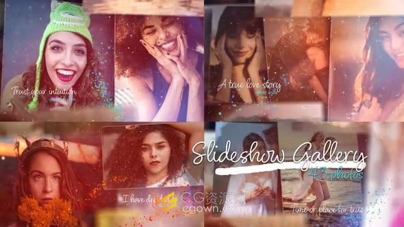 AE模板-浪漫波西米亚风漏光粒子视频相册