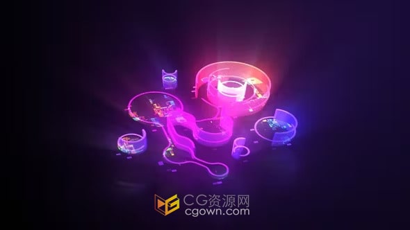 AE模板-合成波数字矩阵标志介绍