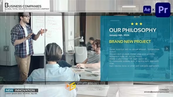 AE与PR模板-数字公司会议演示视频企业宣传片介绍