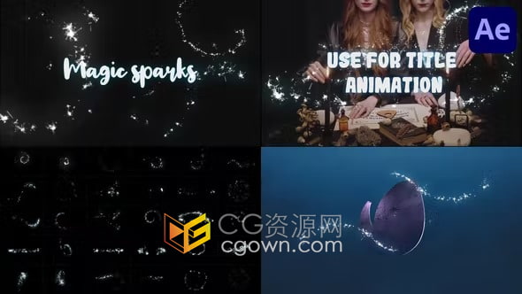 魔法闪光动画火花效果元素集合免费AE模板下载