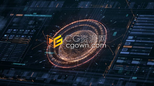 AE模板-非常精细的HUD信息图高科技用户界面FUI数据可视化设计动画