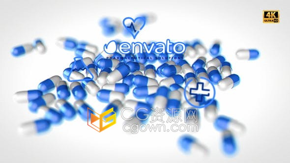 AE模板-药品药丸背景投影医疗医学药房制药宣传片头