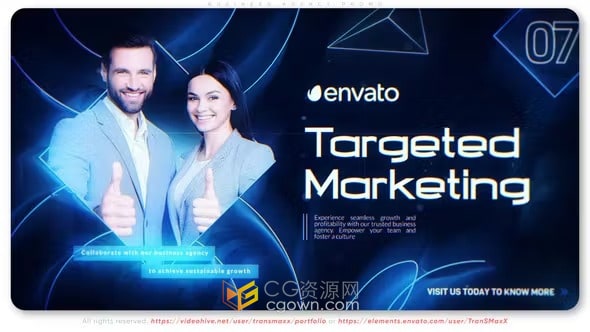 AE模板-公司代理机构宣传片商业领袖团队领导员工简短介绍视频