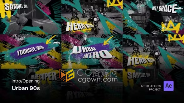 90年代都市风情广告摇滚风格宣传视频-AE模板
