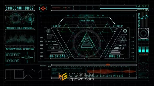 AE模板-AI科技用户界面屏幕HUD船舶元件扫描仪元素等