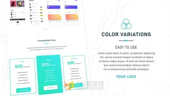 AE模板-现代简约主题网站介绍页面展示