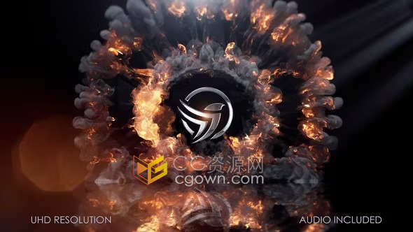 火焰爆炸耀斑粒子能量光线标志片头-AE模板