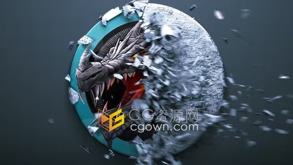 逼真的3D压裂和分解效果破碎瓦解标志动画AE片头模板