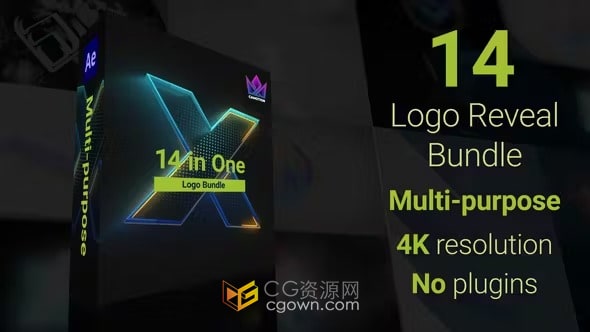 14个实用标志动画LOGO合集免费下载-AE模板