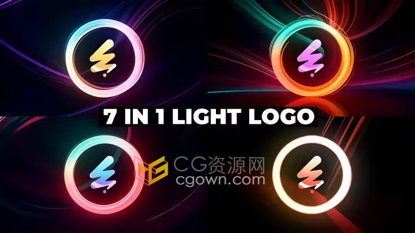 非常炫丽的光效背景光圈标志揭晓-AE模板