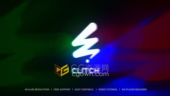AE模板-快速灯光动画故障标志展示Quick Glitch Logo Reveal