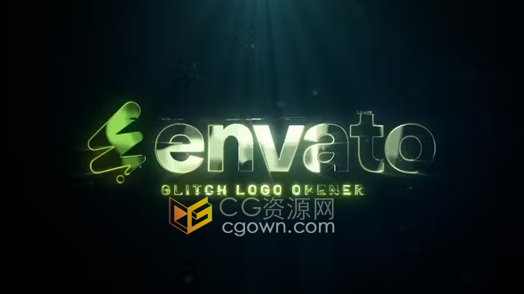 3D反射标题故障背景LOGO动画-AE模板
