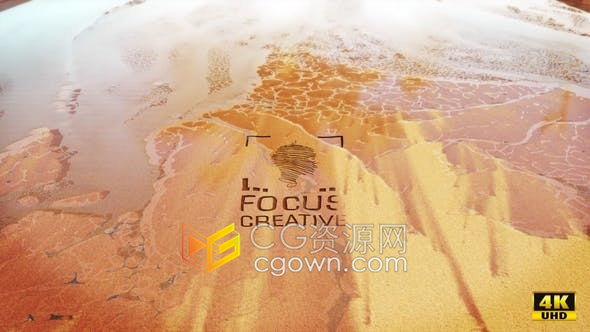 AE模板-4K分辨率海滩浪花泡沫展示LOGO标志视频片头制作