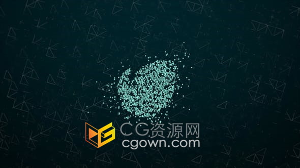 AE模板-使用Form插件制作数字信息汇聚成LOGO动画互联网络技术公司宣传