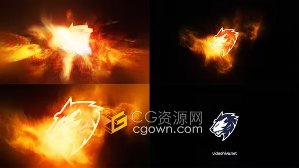 分形火球能量火焰标志动画Fire Logo Reveal-AE模板