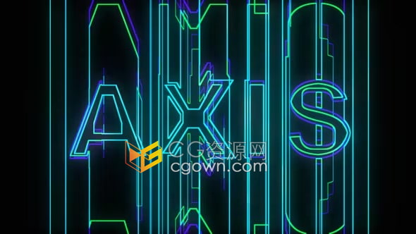 垂直和水平标题拉伸效果发光线条线框标题Axis Title Opener-AE模板