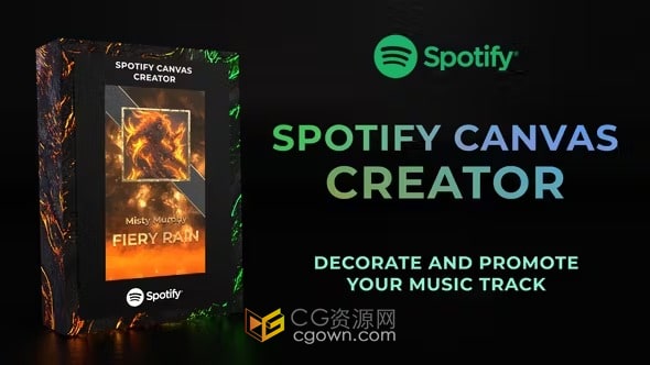 制作Spotify流媒体CD播放DJ可视化音乐宣传短视频特效素材AE模板