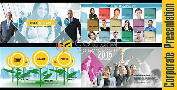 AE模板-关于公司总部办公室我们团队企业历史成长过程产品服务宣传片