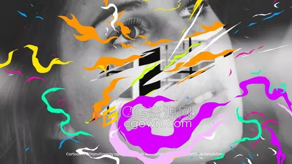 20种彩色卡通火焰过渡Cartoon Fire Transitions-AE转场模板