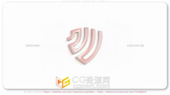 白色风格和光面视觉特效时尚企业游戏新品牌LOGO动画-AE模板