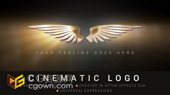 AE模板-体积光LOGO光发电影标志视频片头动画制作