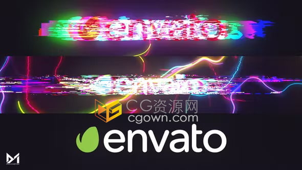 AE模板-复古故障搜索徽标Retro Glitch Search Logo