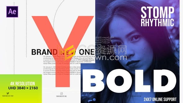 AE模板-动感节奏快闪视频片头开场vlog简介时尚性感短片制作