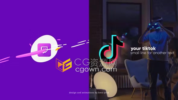 4K快速卡通多彩干净液体线条标志动画-AE LOGO模板