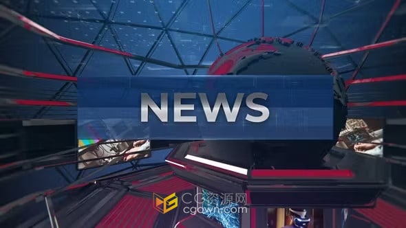 AE模板-地球3D场景4K新闻报道政治经济科技电视节目片头包装