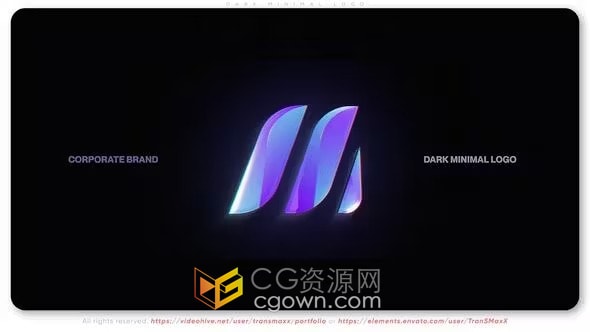 深色3D风格简约时尚工业草图设计标志动画-AE模板
